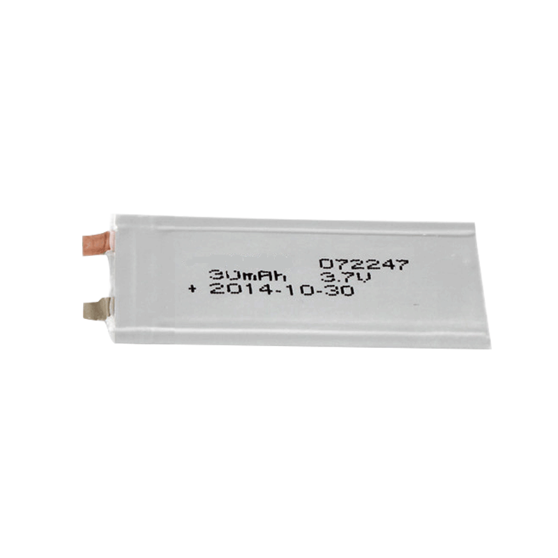 3.7V 30mAh 072247 超薄聚合物鋰電池